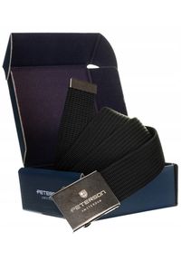 Pasek parciany Peterson PTN OLD SILVER-BLACK czarny. Kolor: czarny. Wzór: aplikacja. Styl: casual