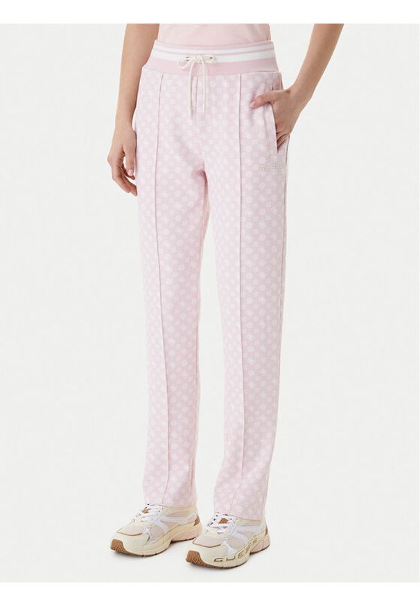 Guess Spodnie dresowe V5YB20 KB212 Różowy Regular Fit. Kolor: różowy. Materiał: syntetyk