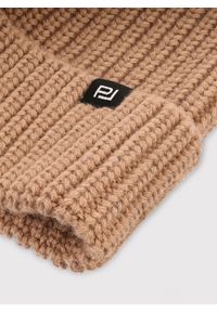 Pako Lorente - PAKO LORENTE – Beżowa czapka męska z wełną. Kolor: beżowy. Materiał: wełna. Wzór: prążki. Sezon: zima #3
