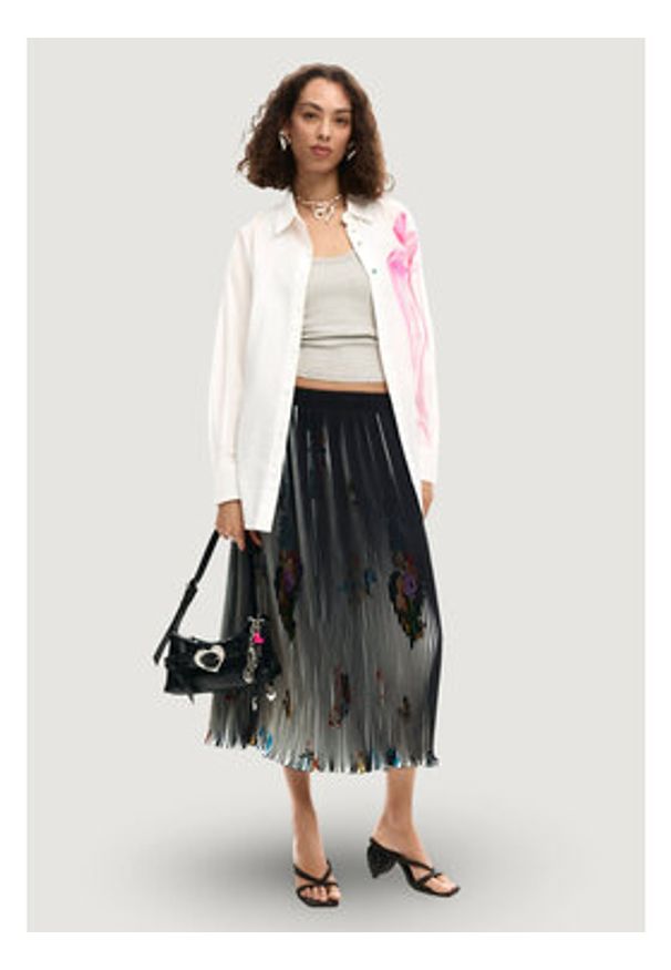 Desigual Koszula Gloss 26SWCW18 Biały Regular Fit. Kolor: biały. Materiał: bawełna