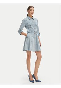 Morgan Sukienka jeansowa 261-RODEX Błękitny Slim Fit. Kolor: niebieski. Materiał: bawełna #4