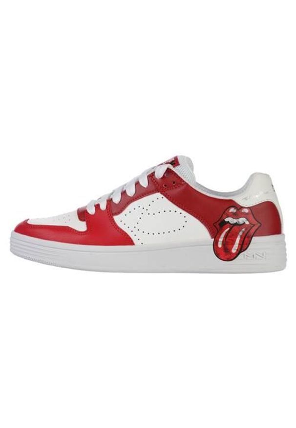 skechers - Buty do chodzenia męskie Skechers Palmilla Rolling Stones Marque. Kolor: biały. Materiał: syntetyk, materiał. Szerokość cholewki: normalna. Sport: turystyka piesza