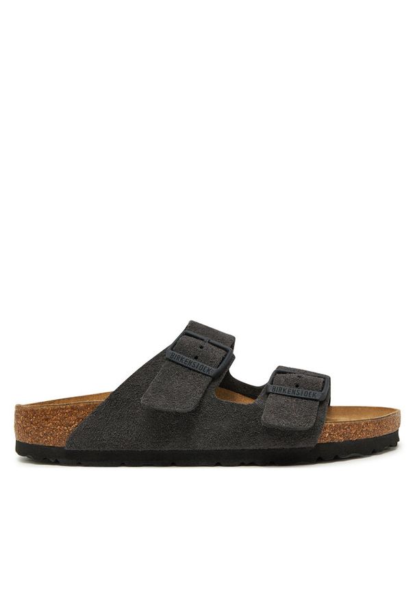 Klapki Birkenstock. Kolor: szary. Materiał: zamsz