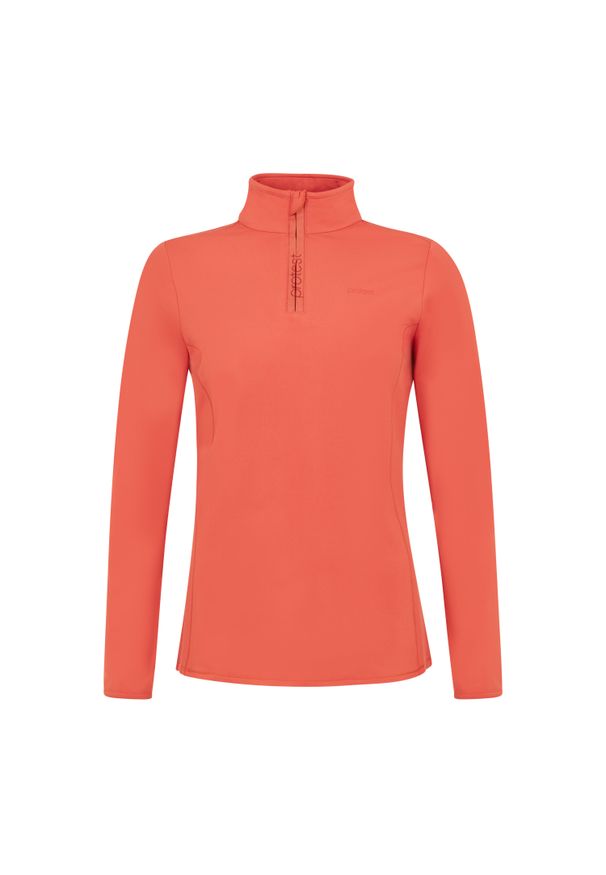 Damski polar 1/4 zip Protest Fabriz. Kolor: wielokolorowy, czerwony, brązowy. Materiał: polar. Sezon: zima. Sport: narciarstwo