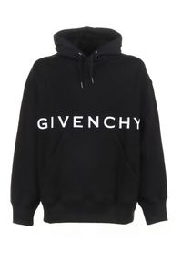 Givenchy - GIVENCHY - Oversizowa bluza z kontrastowym logo. Kolor: czarny. Materiał: bawełna