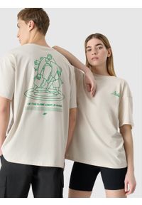 4f - Koszulka kibica uniseks - biała. Kolor: biały. Materiał: bawełna, dzianina, jersey. Wzór: gładki #1