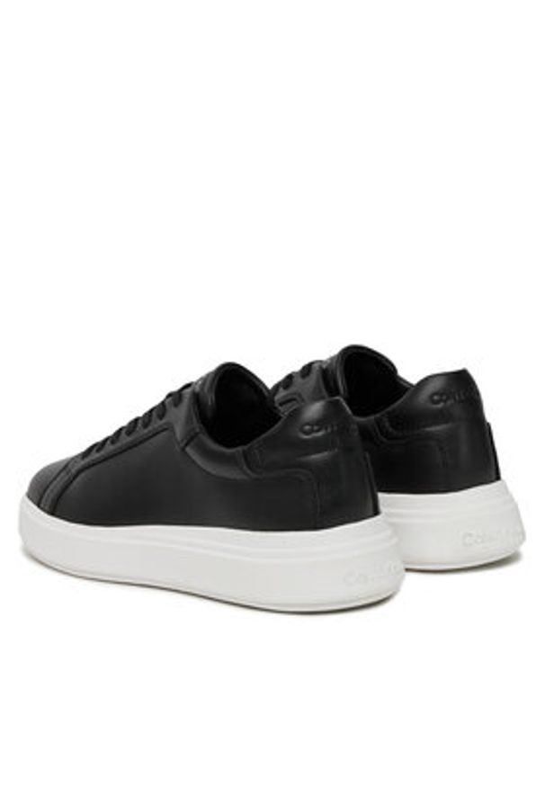 Calvin Klein Sneakersy Low Top Lace Up Lth HM0HM01016 Czarny. Kolor: czarny. Materiał: skóra