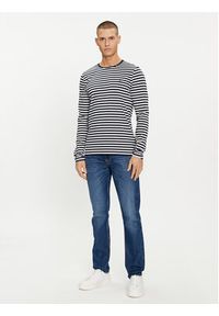 TOMMY HILFIGER - Tommy Hilfiger Longsleeve MW0MW10804 Granatowy Slim Fit. Kolor: niebieski. Materiał: bawełna. Długość rękawa: długi rękaw #5