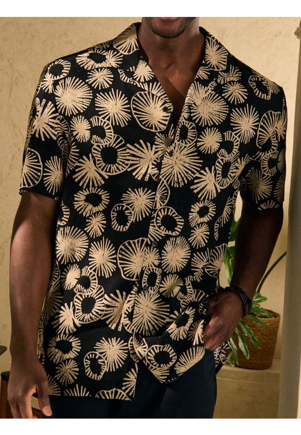 Sinsay - Koszula z wiskozy we wzór allover - wielobarwny. Materiał: wiskoza