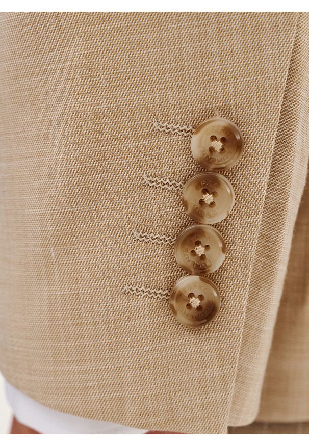 Pako Lorente - PAKO LORENTE – Casualowa marynarka męska w kolorze beżowym. Okazja: na co dzień. Kolor: niebieski, beżowy. Materiał: poliester, elastan, wiskoza. Wzór: gładki. Sezon: wiosna. Styl: casual