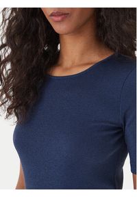 Fracomina T-Shirt FS26ST7008K420Q7 Granatowy Slim Fit. Kolor: niebieski. Materiał: wiskoza #4