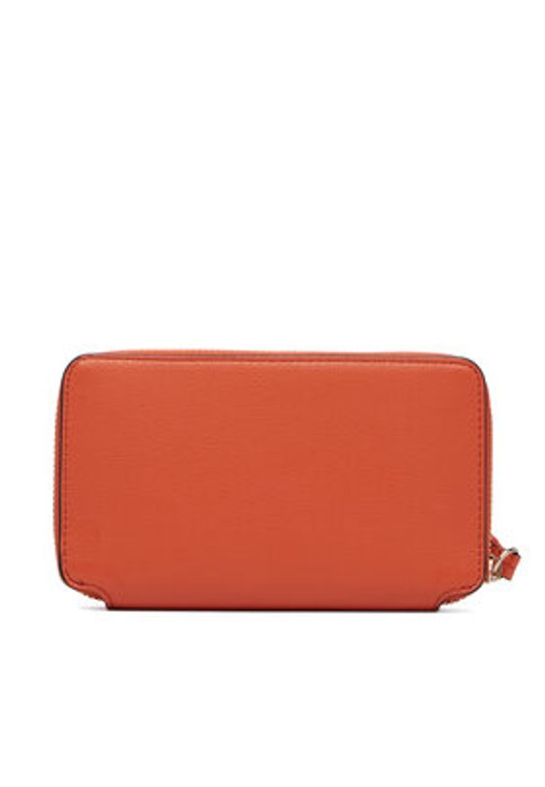 TOMMY HILFIGER - Tommy Hilfiger Portfel Th Logotape Compact Zip Around AW0AW18699 Pomarańczowy. Kolor: pomarańczowy. Materiał: skóra
