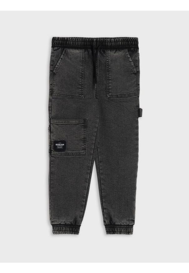 Sinsay - Jeansy jogger z efektem sprania - szary. Kolor: szary
