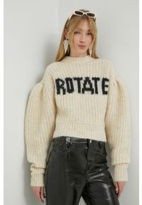 ROTATE - Rotate sweter damski kolor beżowy ciepły. Kolor: beżowy. Materiał: dzianina. Długość rękawa: długi rękaw. Długość: długie #2