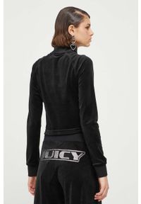 Juicy Couture bluza damska kolor czarny z aplikacją. Kolor: czarny. Długość rękawa: raglanowy rękaw. Wzór: aplikacja #5