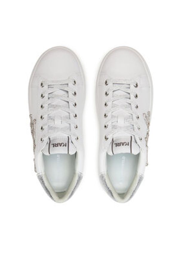 Karl Lagerfeld - KARL LAGERFELD Sneakersy Kapri KL62511G Biały. Kolor: biały. Materiał: skóra