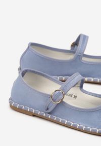 Born2be - Jasnoniebieskie Balerinki Espadryle z Paseczkiem na Sprzączkę Miloritia. Okazja: na co dzień, na spotkanie biznesowe, do pracy, na spacer. Zapięcie: sprzączka. Kolor: niebieski. Wzór: ażurowy. Sezon: lato. Styl: biznesowy, klasyczny, elegancki, casual #5