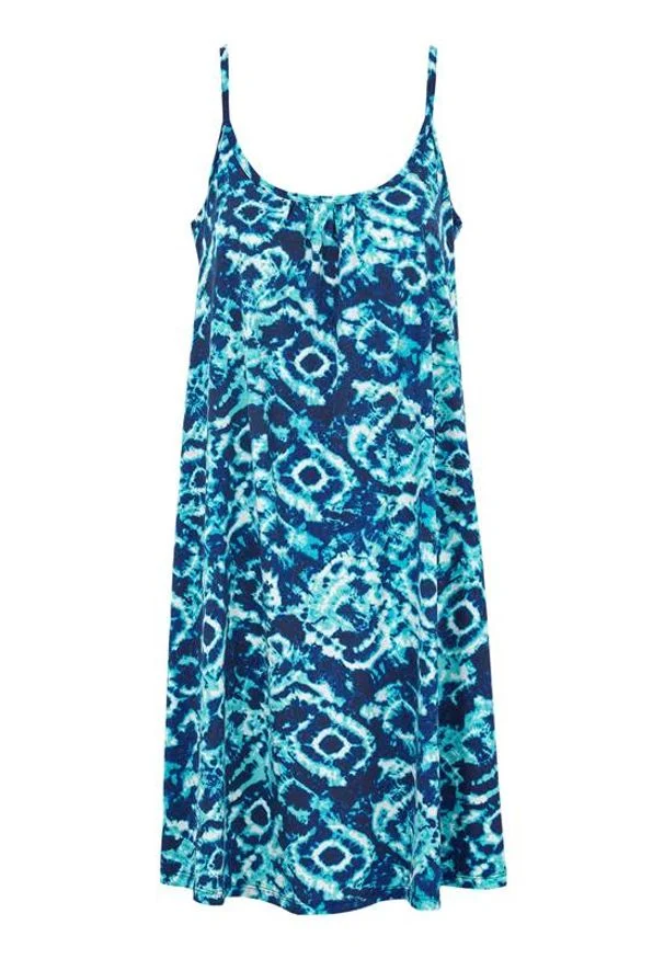 Cellbes Sukienka plażowa w niebieskie wzory niebieski we wzory female niebieski/ze wzorem 34/36. Kolor: niebieski. Materiał: jersey, bawełna