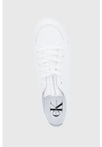 Calvin Klein Jeans Buty skórzane kolor biały. Nosek buta: okrągły. Zapięcie: sznurówki. Kolor: biały. Materiał: skóra #5