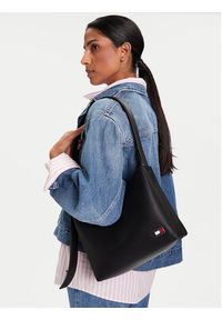 Tommy Jeans Torebka Tjw Cool Hobo Bag AW0AW17871 Czarny. Kolor: czarny. Materiał: skórzane #4