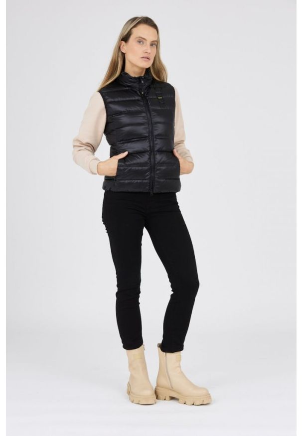 Blauer USA - BLAUER Czarny bezrękawnik damski Sherri. Kolor: czarny. Materiał: poliamid. Długość rękawa: bez rękawów