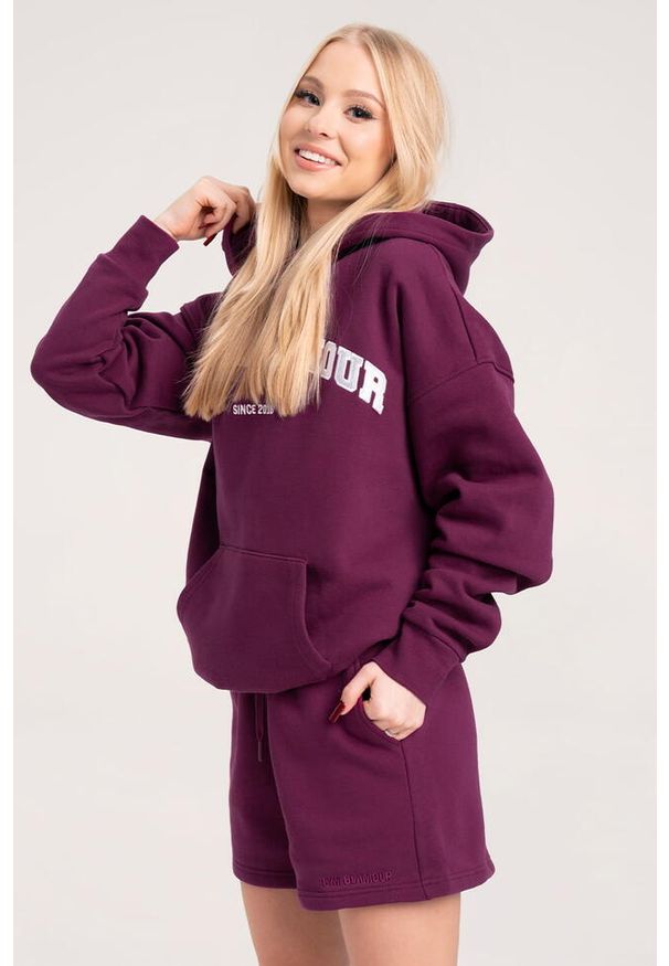 GYM GLAMOUR - Spodenki fitness damskie Gym Glamour dresowe. Kolor: wielokolorowy, czerwony, brązowy. Materiał: dresówka. Sport: fitness