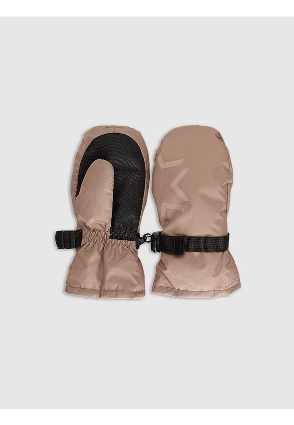 4f - 4F Rękawiczki zimowe z jednym palcem dziecięce - brązowe L/XL. Kolor: brązowy. Sezon: zima