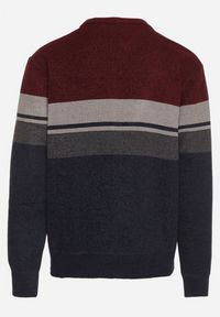 Born2be - Bordowy Sweter z Wełną z Eleganckim Kołnierzykiem Koszulowym Espalea. Typ kołnierza: kołnierzyk koszulowy. Kolor: czerwony. Materiał: wełna. Wzór: aplikacja. Styl: elegancki