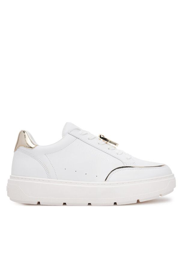 Love Moschino - LOVE MOSCHINO Sneakersy JA15214G1MIA610A Biały. Kolor: biały. Materiał: skóra