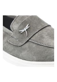 Półbuty damskie Vinceza, cholewka ze skóry naturalnej zamszowej wsuwany fason z ozdobnym elementem, szare, 93218. Kolor: szary. Materiał: skóra, zamsz. Szerokość cholewki: normalna #5