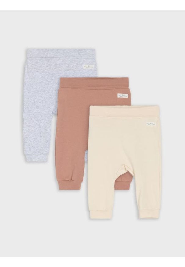 Sinsay - Spodnie 3 pack - kremowy. Kolor: kremowy