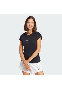 Adidas - Koszulka Essentials Linear Cotton. Kolor: biały, wielokolorowy, czarny. Materiał: bawełna