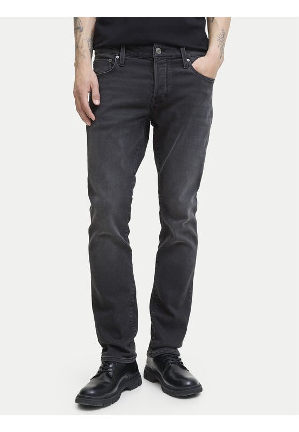 Jack & Jones Jeansy Mike Fox 12278115 Czarny Tapered Fit. Kolor: czarny