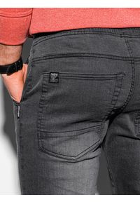 Ombre Clothing - Spodnie męskie jeansowe joggery P933 - czarne - L. Okazja: na co dzień. Kolor: czarny. Materiał: jeans. Wzór: gładki. Styl: casual #3