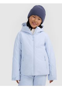 4f - 4F Kurtka narciarska membrana 5000 dziewczęca - niebieska 128 (7-8 lat). Kolor: niebieski. Materiał: poliester, materiał. Długość: długie. Wzór: gładki. Sezon: lato #1