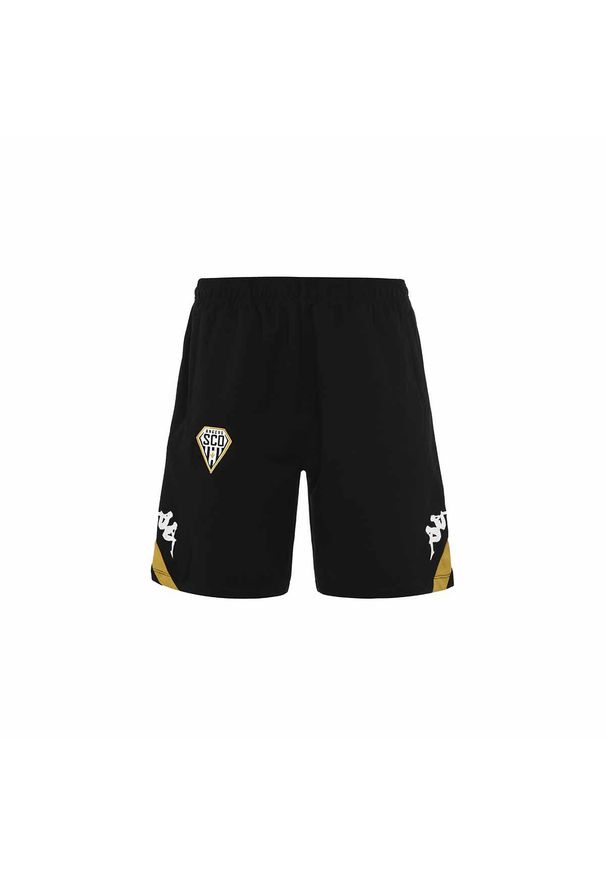 Kappa - Krótki Angers SCO Alozip 6 2022/23. Kolor: czarny, wielokolorowy, żółty. Długość: krótkie. Sport: piłka nożna
