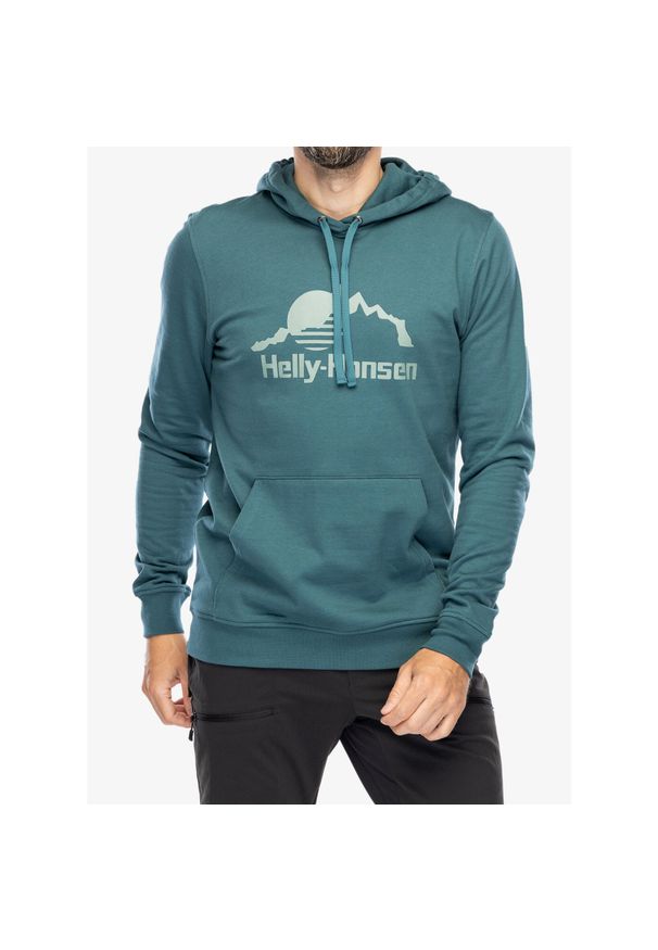 Bluza z kapturem męska Helly Hansen Nord Graphic Pullover Hoodie. Typ kołnierza: kaptur. Kolor: zielony