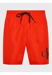 Calvin Klein Swimwear Szorty kąpielowe KM0KM00849 Czerwony Regular Fit. Kolor: czerwony. Materiał: syntetyk