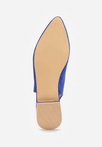 Renee - Niebieskie Sandały Vices z Odkrytą Piętą i Szpiczastym Noskiem Zdobione Aplikacją Edithania. Okazja: na co dzień, do pracy, na spotkanie biznesowe. Nosek buta: szpiczasty. Kolor: niebieski. Materiał: jeans. Wzór: aplikacja. Styl: casual, biznesowy #5