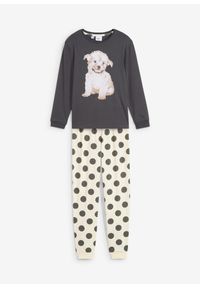bonprix - Piżama z czystej bawełny organicznej (2 części). Kolor: szary. Materiał: bawełna #1