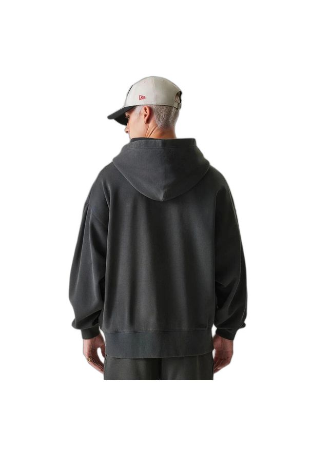 New Era - Bluza z kapturem Chicago Bulls z pełnym zamkiem Washed. Typ kołnierza: kaptur. Kolor: szary. Sport: koszykówka