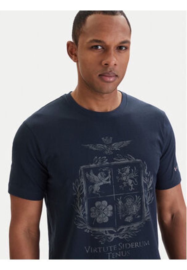 Aeronautica Militare T-Shirt 261TS2540UJ00727 Granatowy Regular Fit. Kolor: niebieski. Materiał: bawełna