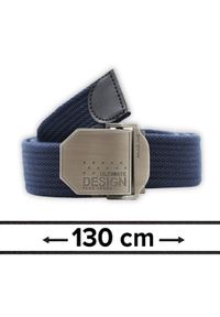 Pasek Materiałowy, Granatowy 130 cm, Militarny Solidny, Klamra Zamykana Manualnie -Pako Jeans. Kolor: niebieski. Materiał: poliester. Wzór: moro. Styl: militarny