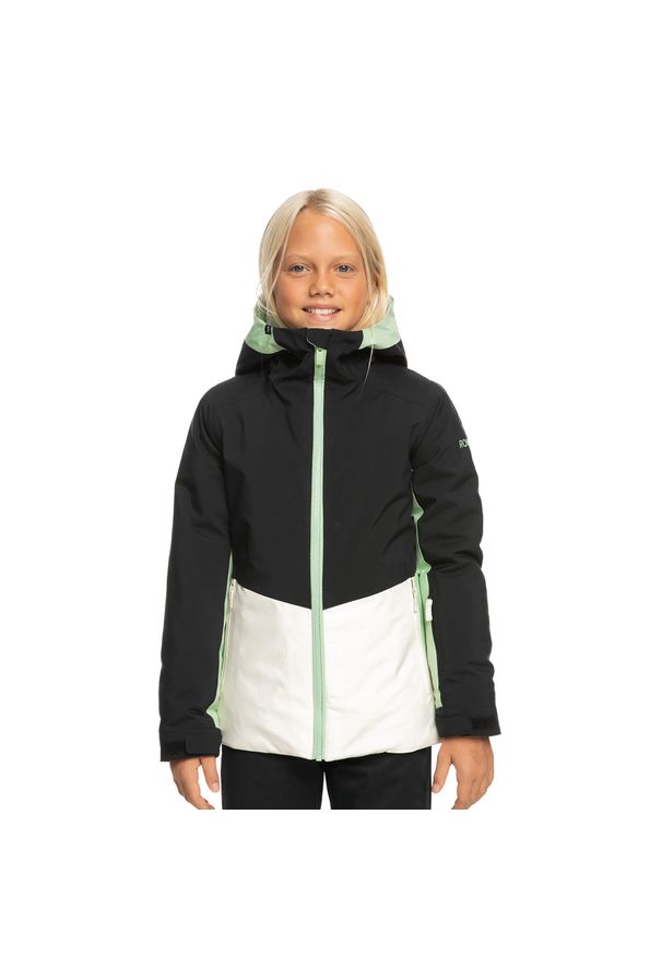 Roxy - Kurtka snowboardowa dziecięca ROXY Silverwinter Girl true black 8/S. Kolor: czarny. Sezon: zima. Sport: snowboard