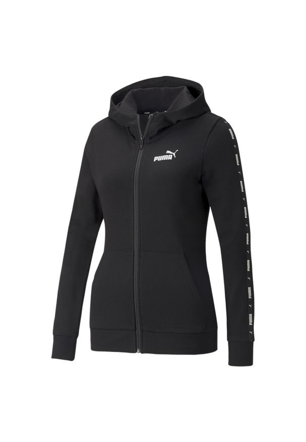 Bluza dresowa damska Puma POWER TAPE FULL-ZIP TR. Kolor: czarny. Materiał: dresówka