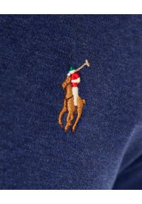 Ralph Lauren - RALPH LAUREN - Niebieska koszulka polo Slim Fit z kolorowym logo. Typ kołnierza: polo. Kolor: niebieski. Materiał: jeans, bawełna. Wzór: kolorowy #2