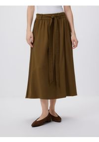 Reserved - Spódnica z wiskozą - oliwkowy. Kolor: oliwkowy. Materiał: wiskoza #1