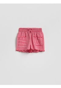 Reserved - Szorty w kratę - różowy. Kolor: różowy. Materiał: bawełna #1
