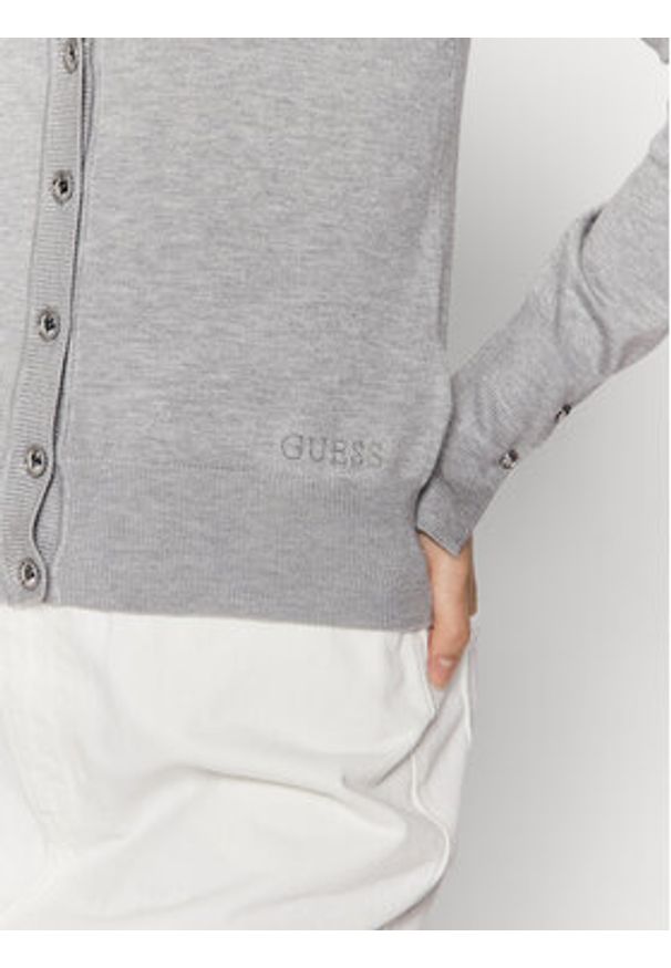 Guess Kardigan Zena W2YR33 Z2V62 Szary Regular Fit. Kolor: szary. Materiał: wiskoza