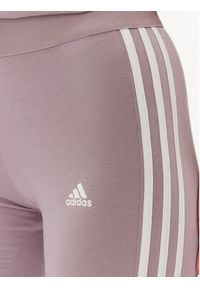 Adidas - adidas Legginsy 3 Stripes IR5347 Różowy Slim Fit. Kolor: fioletowy. Materiał: bawełna #6